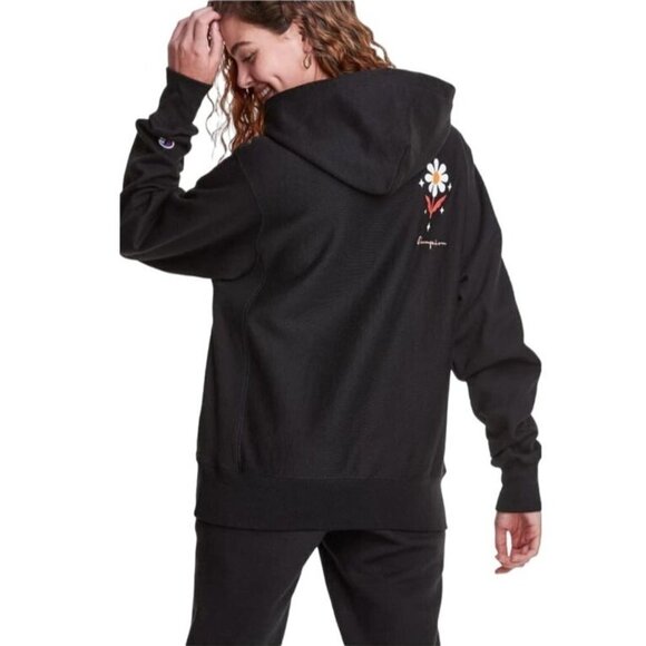 Champion X Steffi Lynn Hoodie Reverse Weave Small Black Resolve To Evolve NEW - Picture 4 of 16